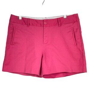 J. Peterman Cotton High-Rise Preppy Pink Coastal Grandma Shorts Sz 14 Pockets